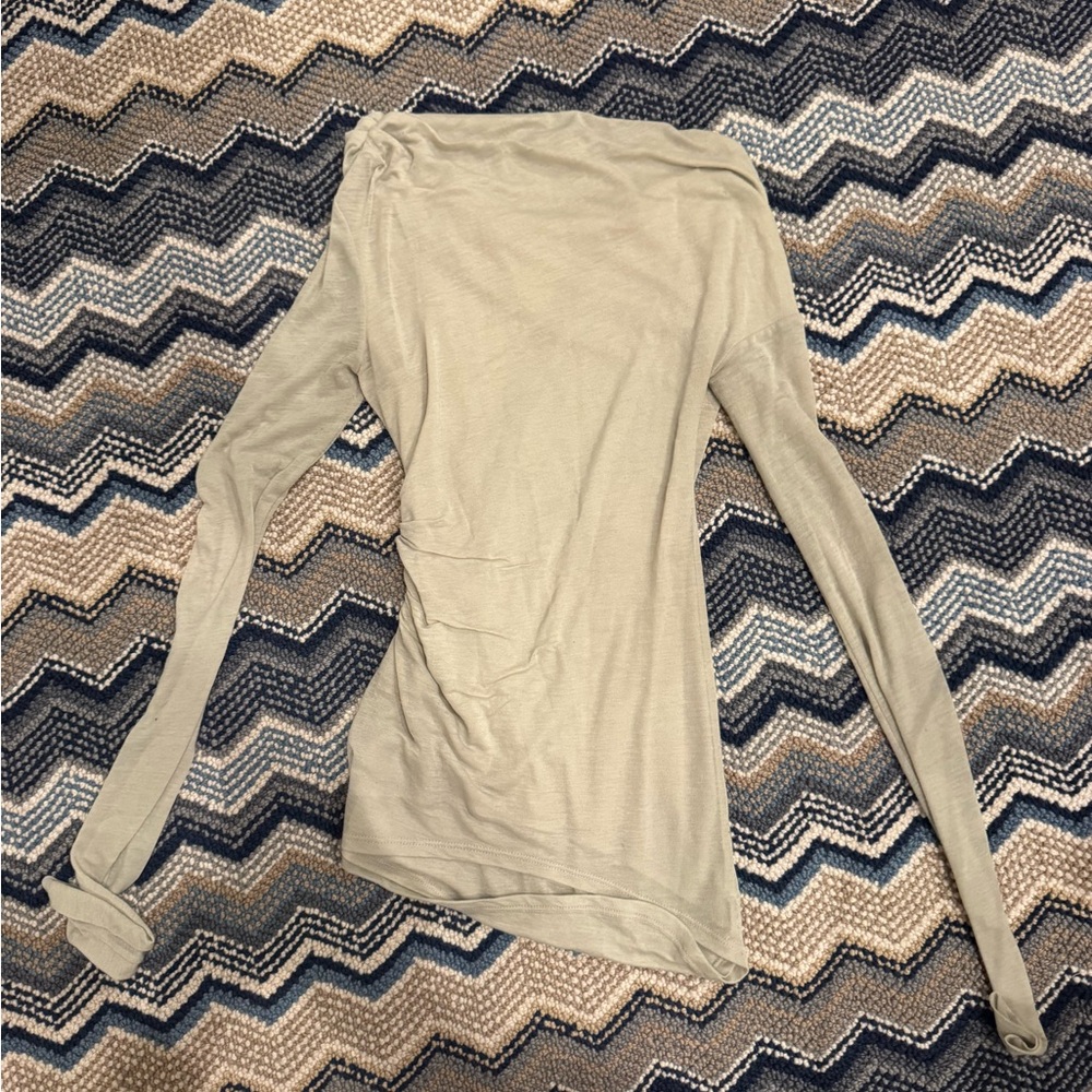 Helmut Lang  Beige Long Sleeve Top - Picture 3 of 5
